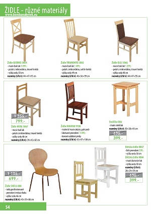 jídelní židle a stoly