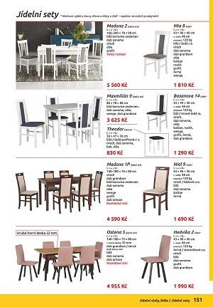 Jídelní stoly a židle nábytek Orfa