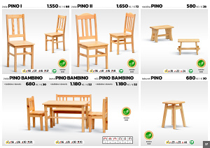 Jídelní židle a stoly